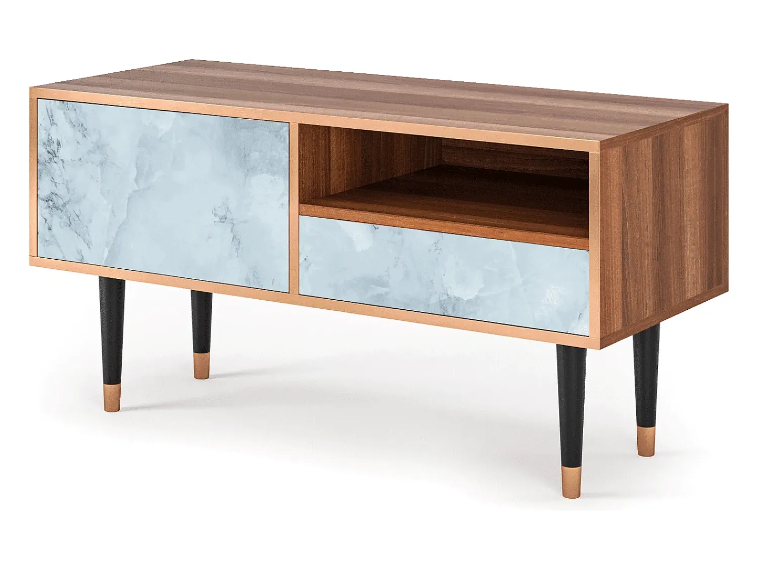 Mueble de TV - 115х59х48 cm - T3 - Glacial Colour, Nogueira^ Móvel De Tv