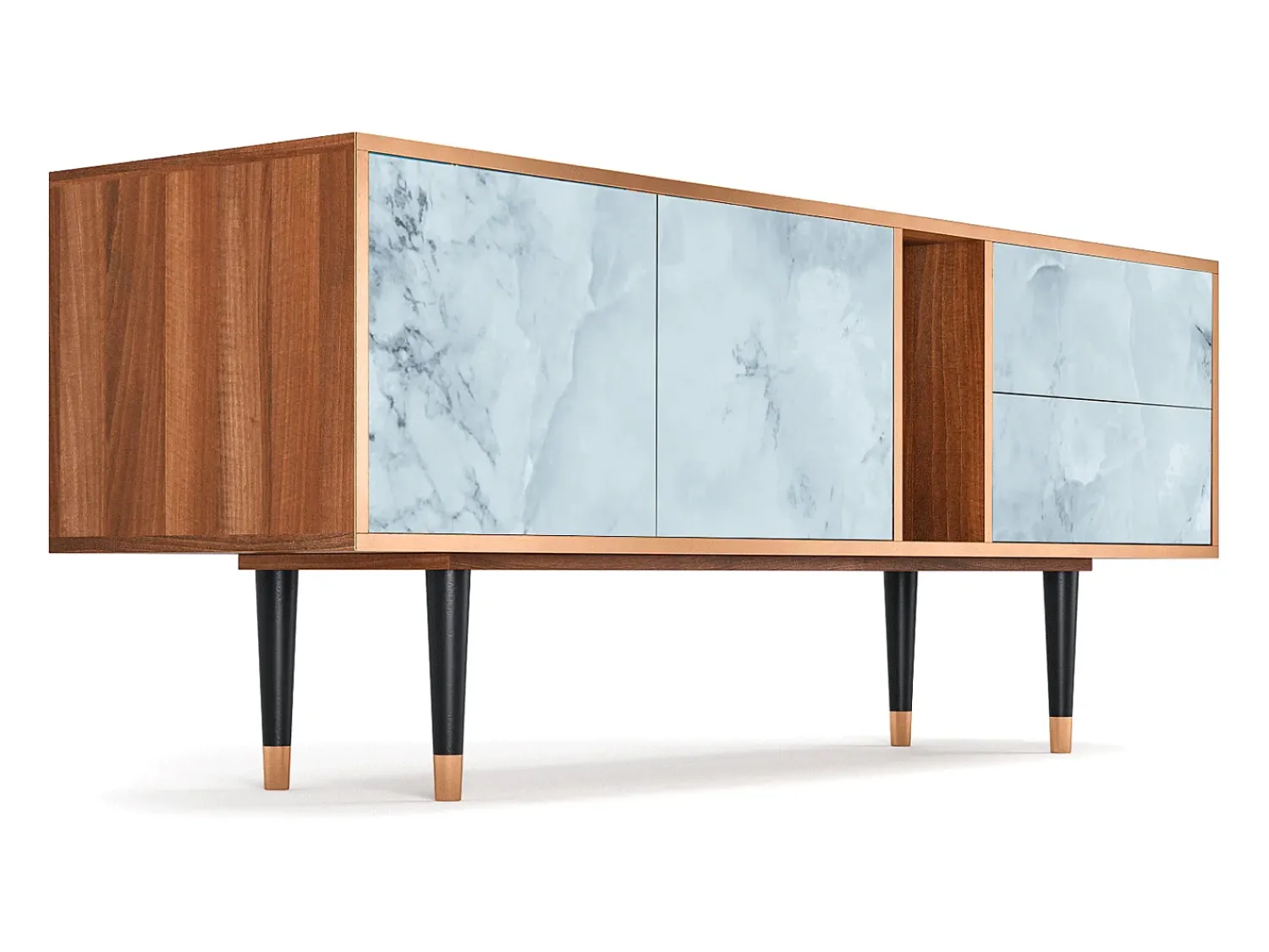 Discount Mueble de TV - 170х69х48 cm - T1 - Glacial Colour, Nogueira Castanho