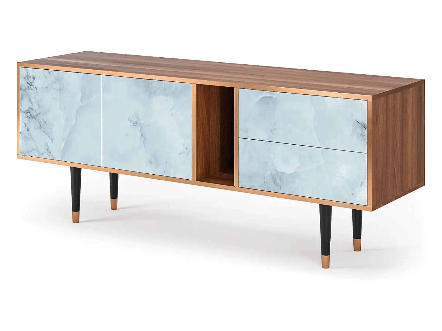 Discount Mueble de TV - 170х69х48 cm - T1 - Glacial Colour, Nogueira Castanho