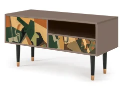 Mueble de TV - 115х59х48 cm - T3 - Glass and Checkerboard, Latte^ Móvel De Tv
