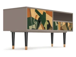 Mueble de TV - 115х59х48 cm - T3 - Glass and Checkerboard, Latte^ Móvel De Tv