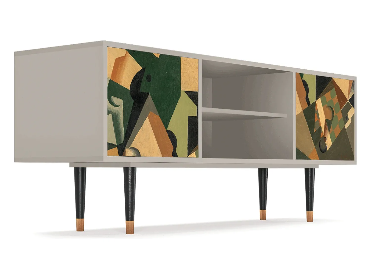 Sale Mueble de TV - 170х69х48 cm - T2 - Glass and Checkerboard, Areia Bege