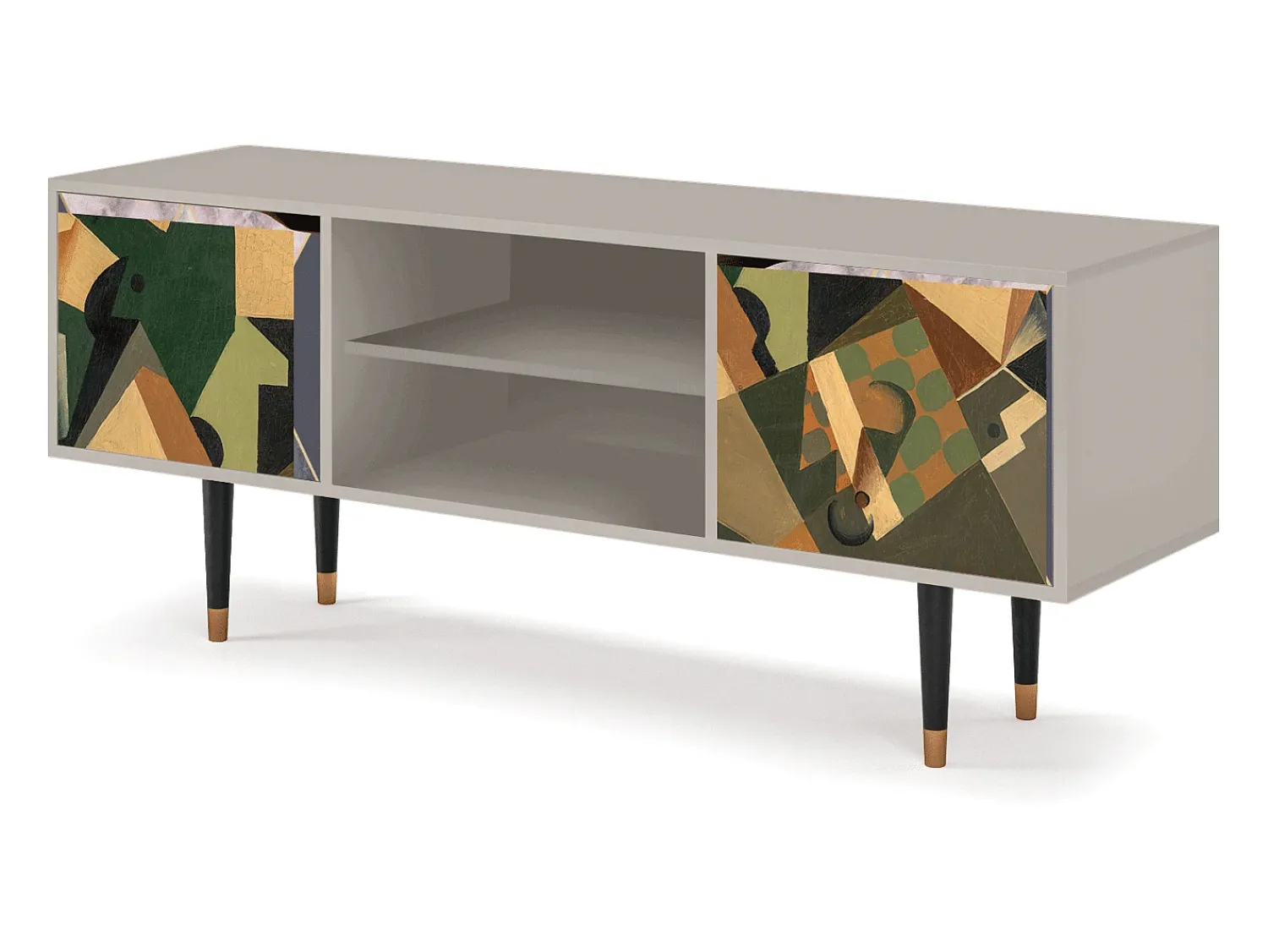 Sale Mueble de TV - 170х69х48 cm - T2 - Glass and Checkerboard, Areia Bege