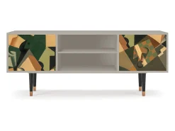 Sale Mueble de TV - 170х69х48 cm - T2 - Glass and Checkerboard, Areia Bege
