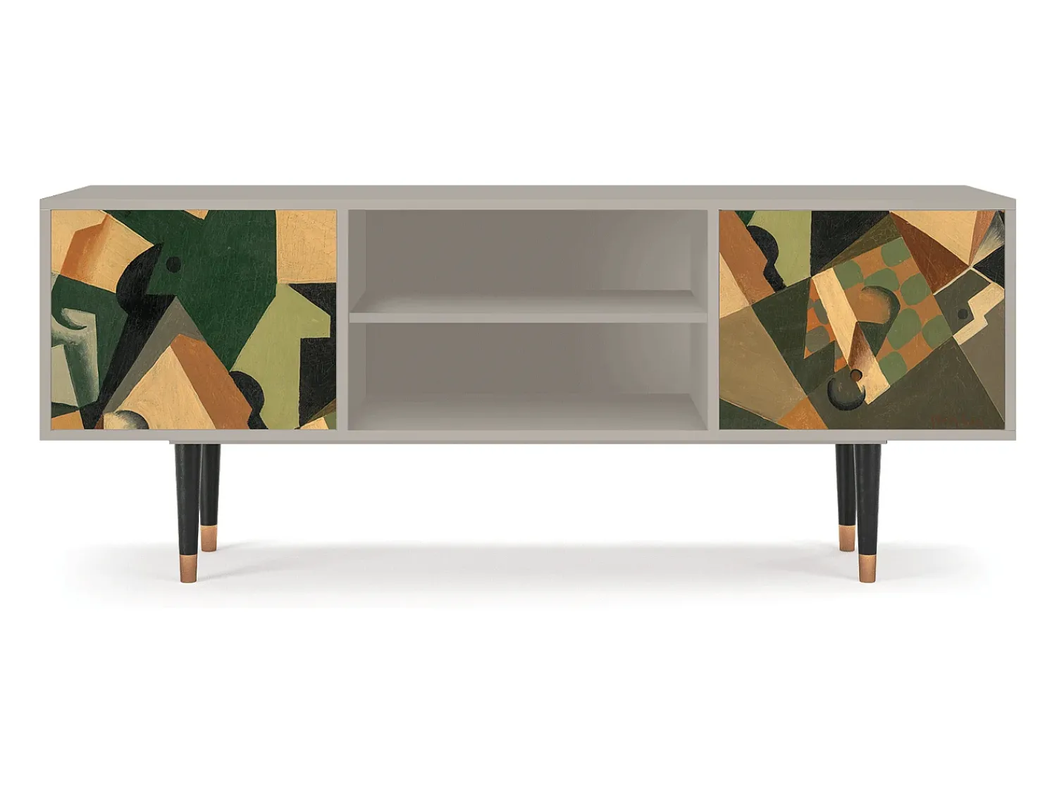 Sale Mueble de TV - 170х69х48 cm - T2 - Glass and Checkerboard, Areia Bege