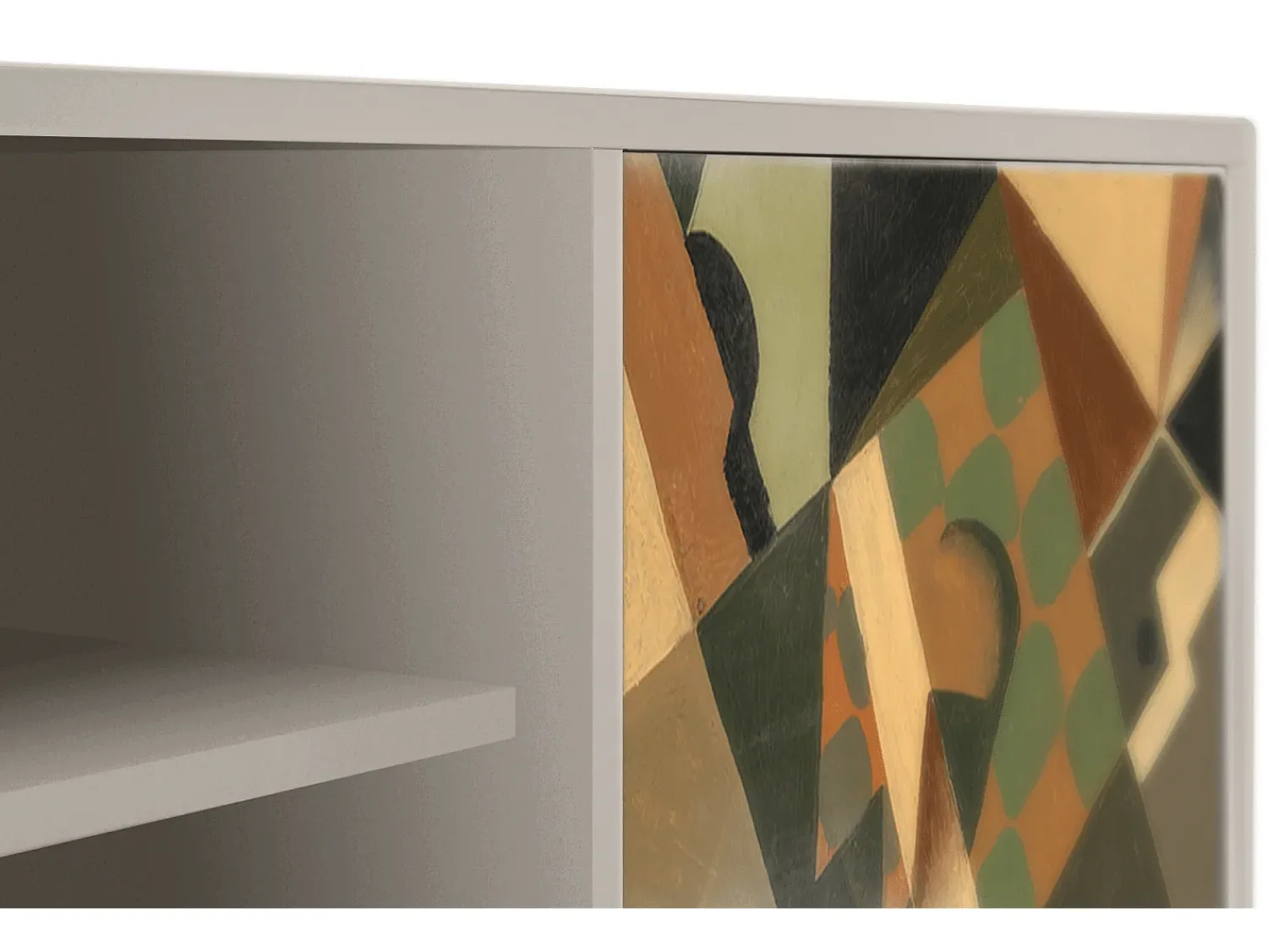 Sale Mueble de TV - 170х69х48 cm - T2 - Glass and Checkerboard, Areia Bege