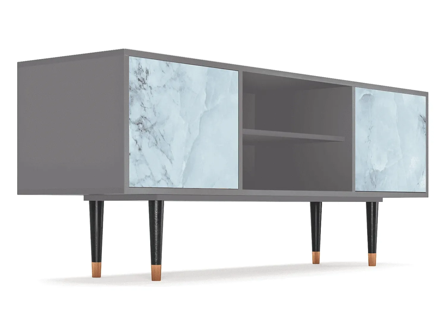 Móvel De Tv* Mueble de TV - 170х69х48 cm - T2 - Glacial Colour, Cinza Cinzento