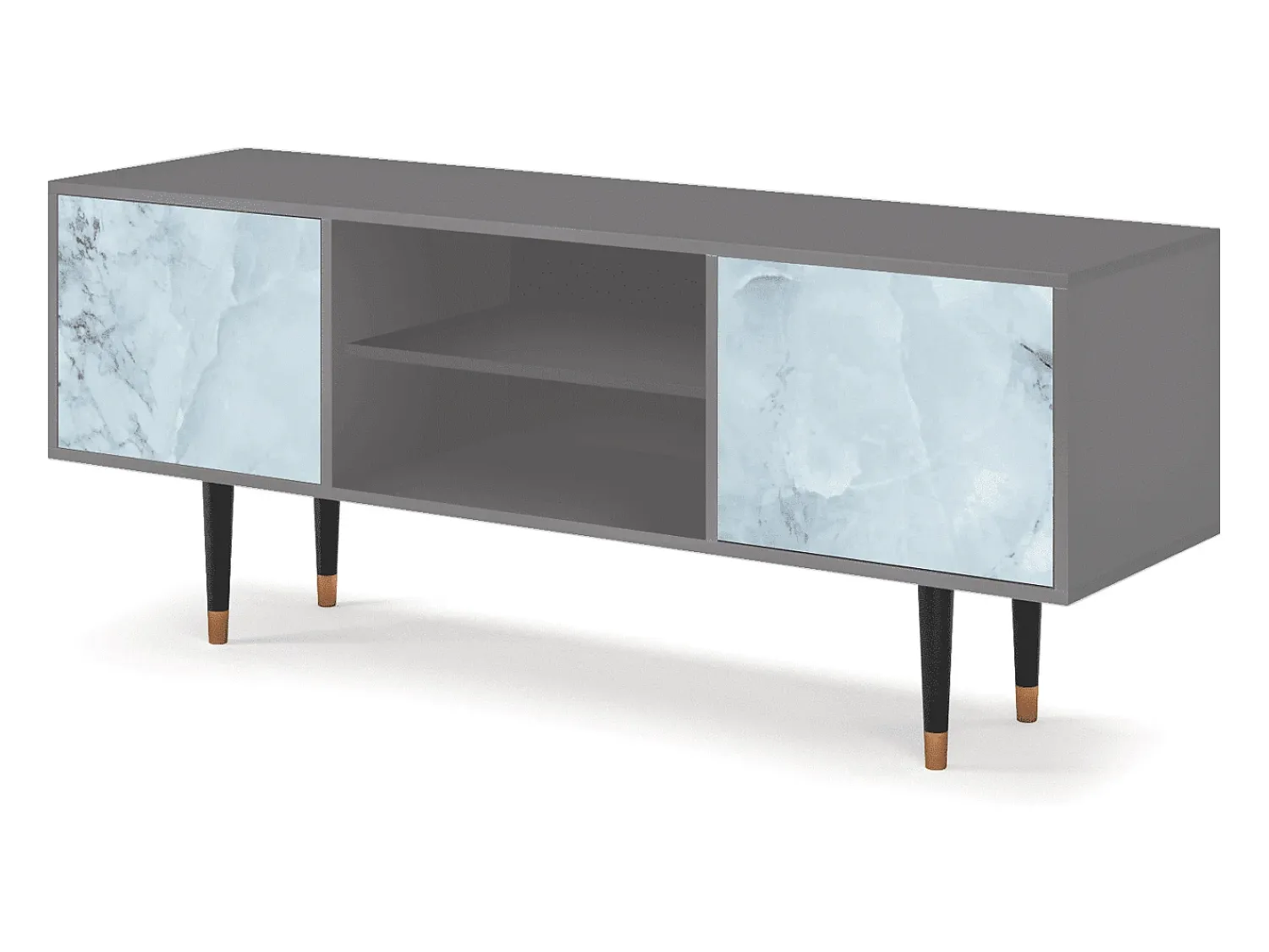 Móvel De Tv* Mueble de TV - 170х69х48 cm - T2 - Glacial Colour, Cinza Cinzento