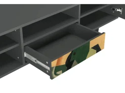Mueble de TV - 170х59х41 cm - T6 - Glass and Checkerboard, Antracite^ Móvel De Tv