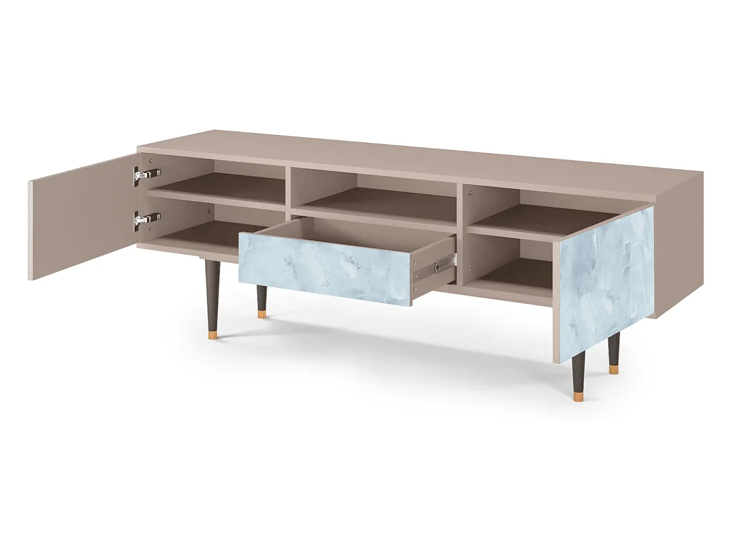 Online Mueble de TV - 170х59х41 cm - T6 - Glacial Colour, Latte Bege