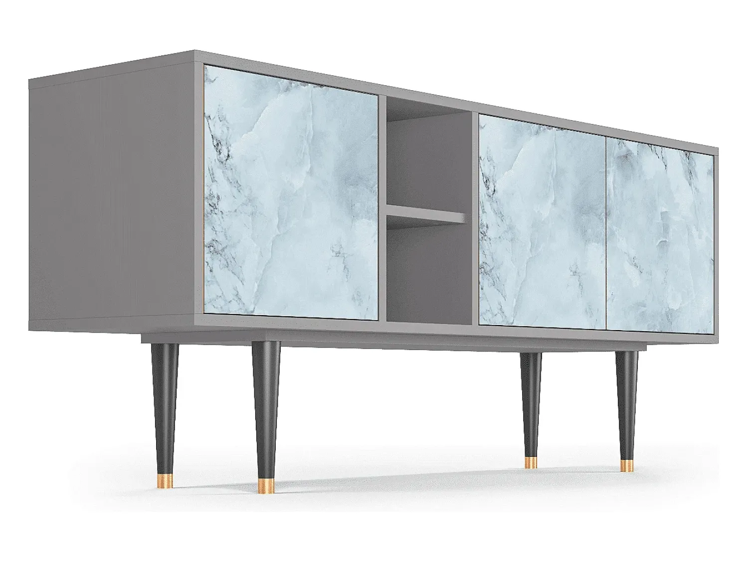 Móvel De Tv* Mueble de TV - 150х69х41 cm - T5 - Glacial Colour, Cinza Cinzento