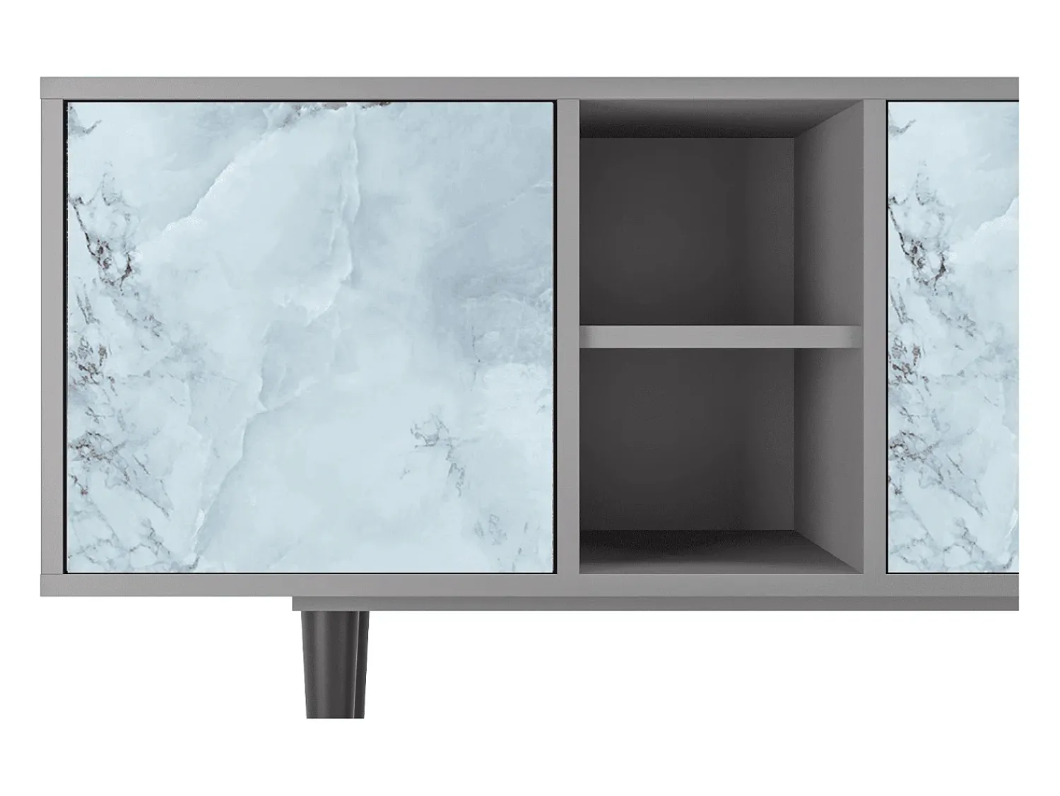 Móvel De Tv* Mueble de TV - 150х69х41 cm - T5 - Glacial Colour, Cinza Cinzento