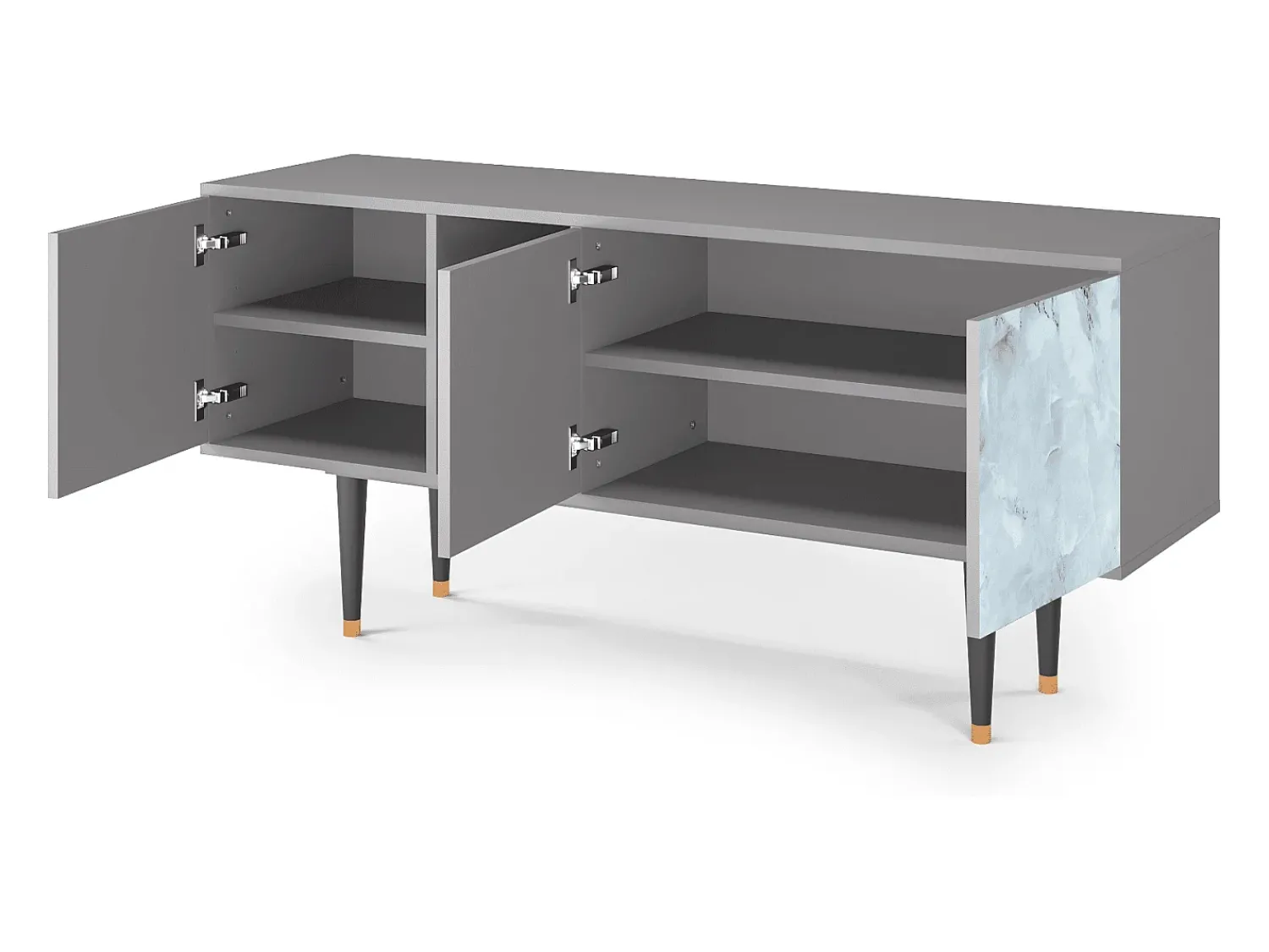 Móvel De Tv* Mueble de TV - 150х69х41 cm - T5 - Glacial Colour, Cinza Cinzento
