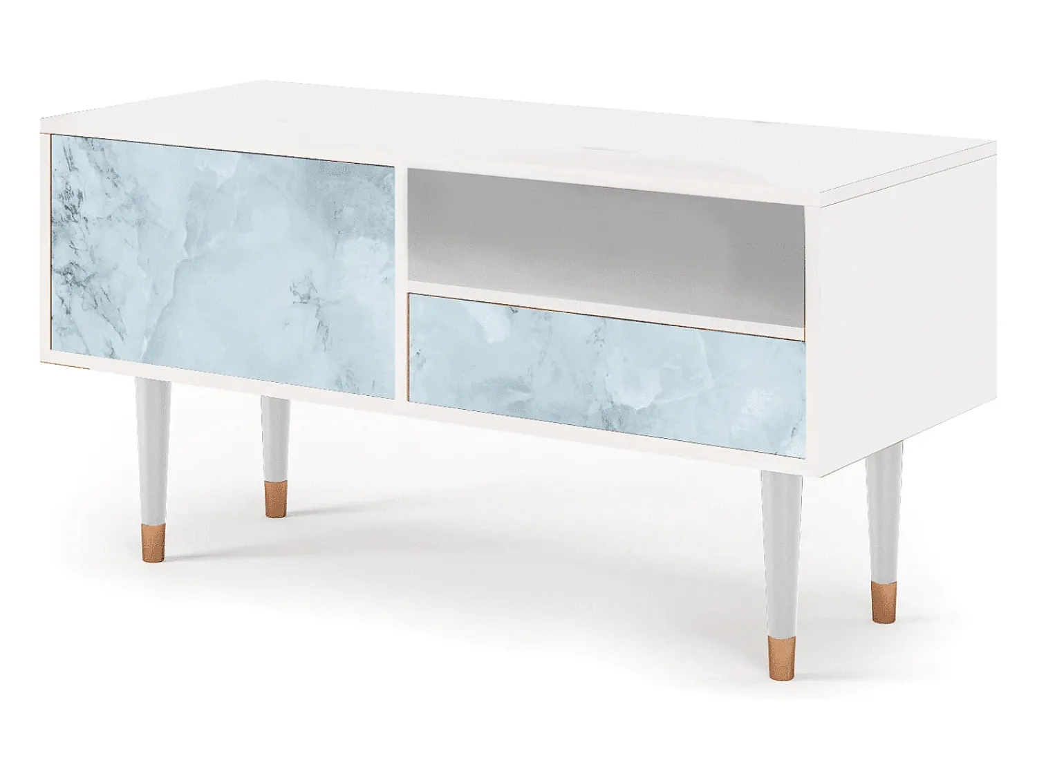Móvel De Tv* Mueble de TV - 115х59х48 cm - T3 - Glacial Colour, Branco Bege
