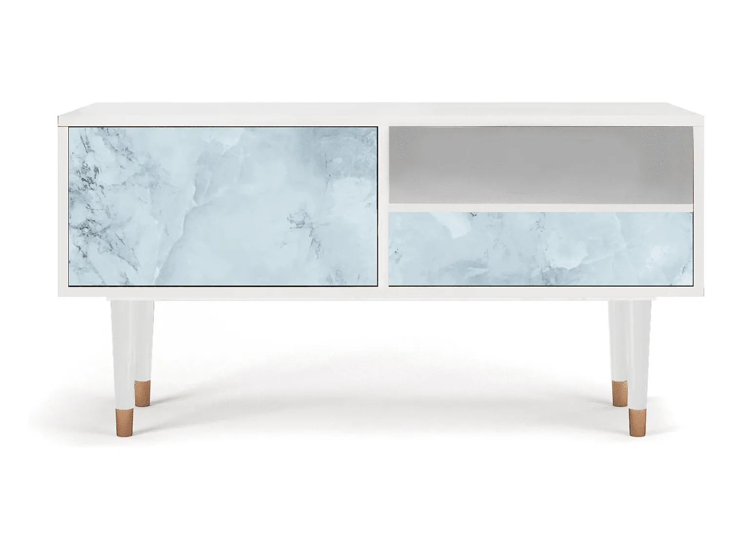 Móvel De Tv* Mueble de TV - 115х59х48 cm - T3 - Glacial Colour, Branco Bege