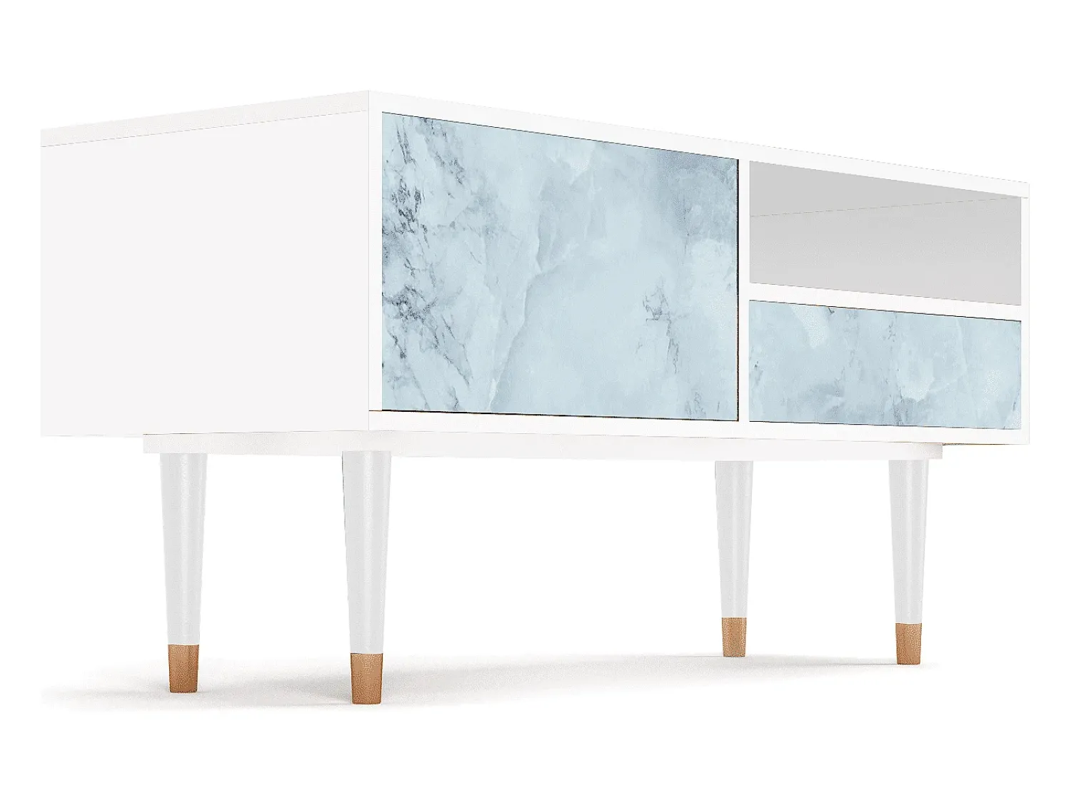 Móvel De Tv* Mueble de TV - 115х59х48 cm - T3 - Glacial Colour, Branco Bege