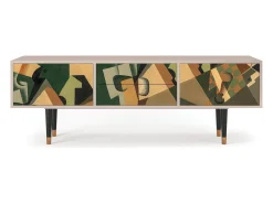 Móvel De Tv* Mueble de TV - 170х59х48 cm - T4 - Glass and Checkerboard, Latte Bege