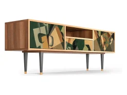 Mueble de TV - 170х59х41 cm - T6 - Glass and Checkerboard, Nogueira^ Móvel De Tv