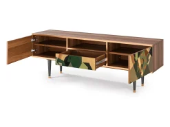 Mueble de TV - 170х59х41 cm - T6 - Glass and Checkerboard, Nogueira^ Móvel De Tv