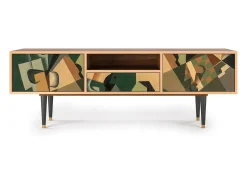 Mueble de TV - 170х59х41 cm - T6 - Glass and Checkerboard, Nogueira^ Móvel De Tv