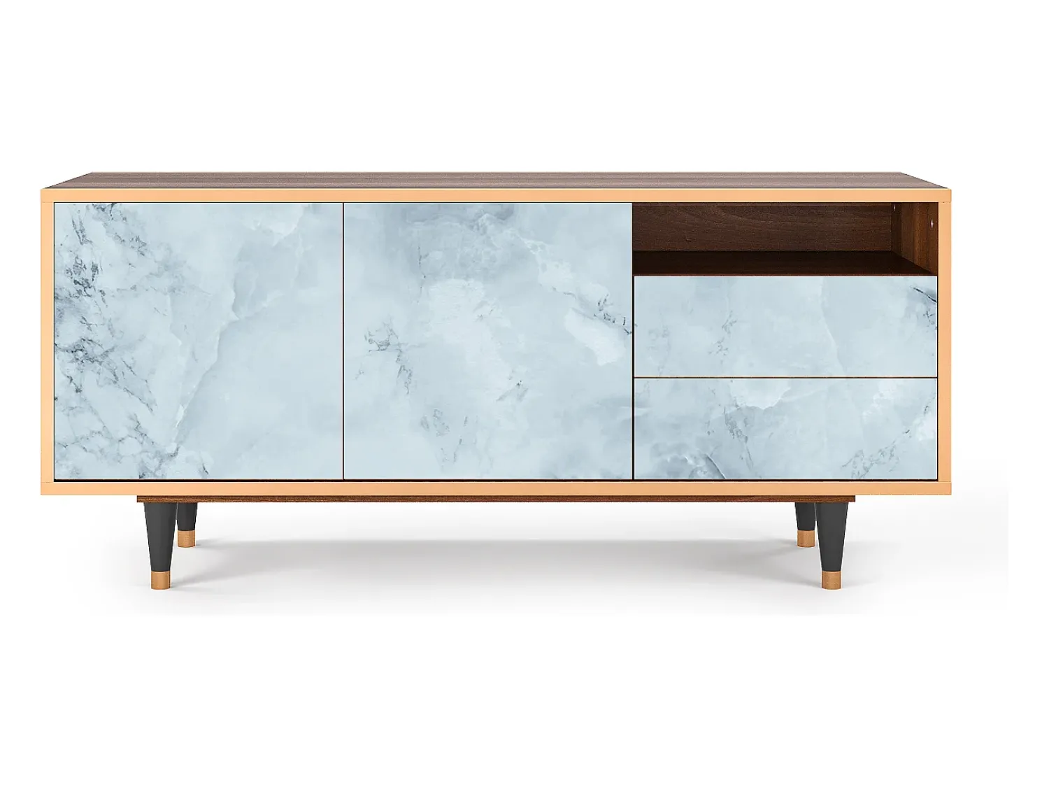 Móvel De Tv* Mueble de TV - 125х56х41 cm - T7 - Glacial Colour, Nogueira Castanho