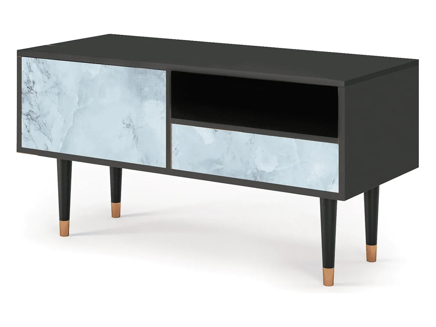 Móvel De Tv| Mueble de TV - 115х59х48 cm - T3 - Glacial Colour, Antracite Cinza antracite