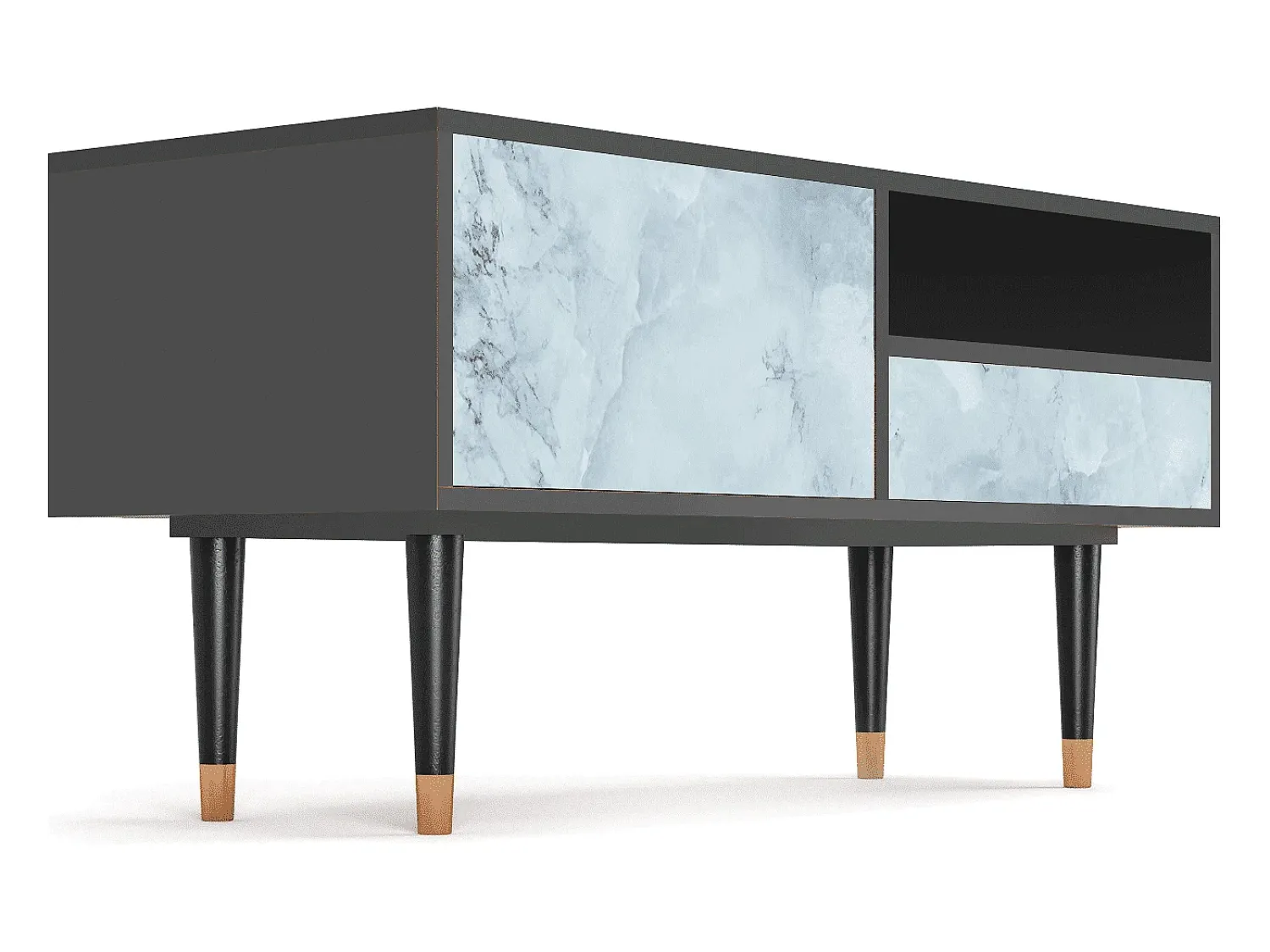 Móvel De Tv| Mueble de TV - 115х59х48 cm - T3 - Glacial Colour, Antracite Cinza antracite