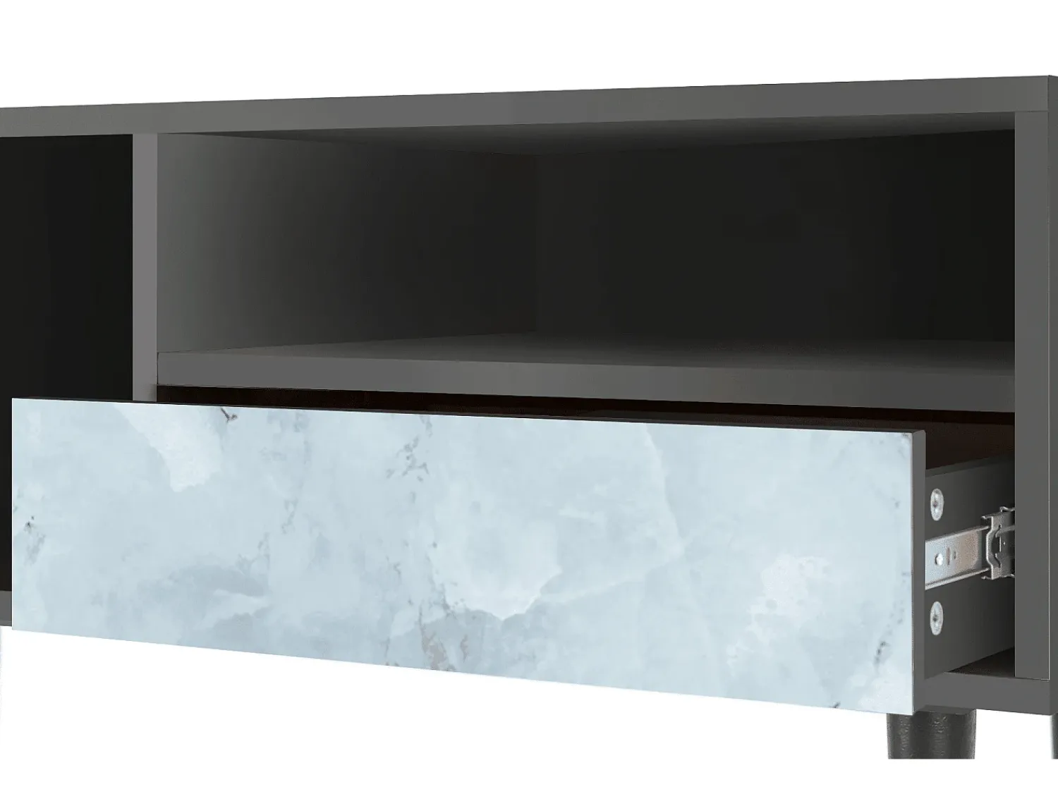 Móvel De Tv| Mueble de TV - 115х59х48 cm - T3 - Glacial Colour, Antracite Cinza antracite
