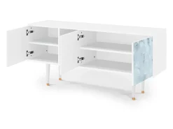 Móvel De Tv| Mueble de TV - 150х69х41 cm - T5 - Glacial Colour, Branco Bege