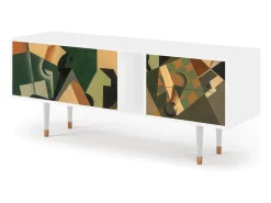 Mueble de TV - 170х69х48 cm - T1 - Glass and Checkerboard, Branco^ Móvel De Tv