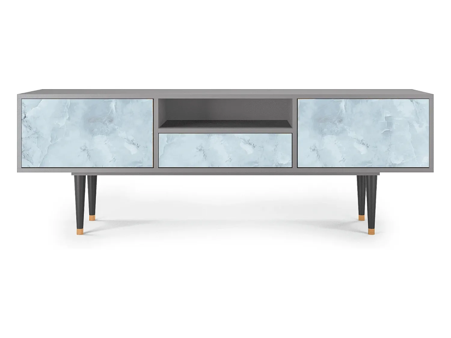 Móvel De Tv| Mueble de TV - 170х59х41 cm - T6 - Glacial Colour, Cinza Cinzento