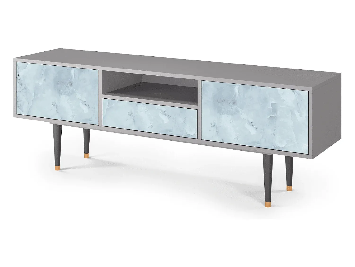 Móvel De Tv| Mueble de TV - 170х59х41 cm - T6 - Glacial Colour, Cinza Cinzento