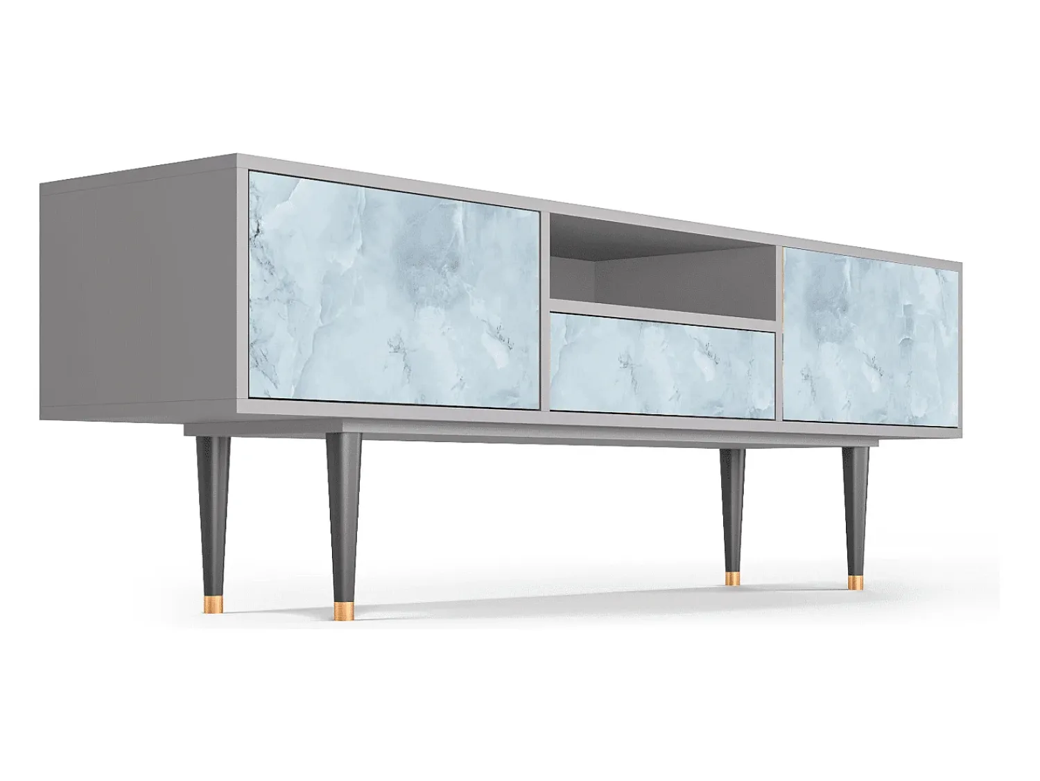 Móvel De Tv| Mueble de TV - 170х59х41 cm - T6 - Glacial Colour, Cinza Cinzento
