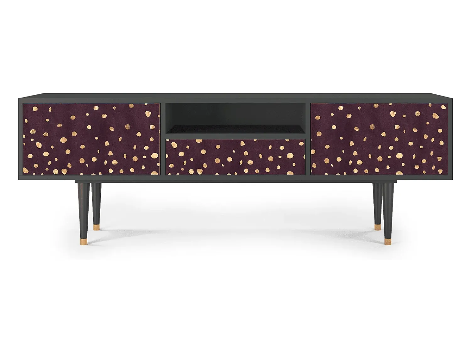 Hot Mueble de TV - 170х59х41 cm - T6 - Glowworms, Antracite Cinza antracite