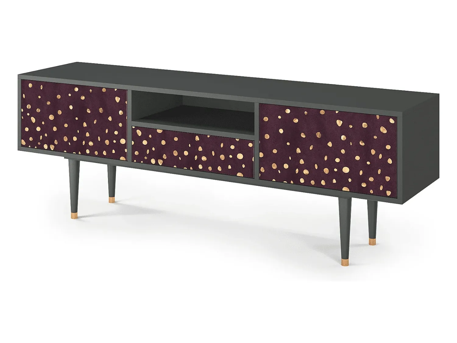 Hot Mueble de TV - 170х59х41 cm - T6 - Glowworms, Antracite Cinza antracite