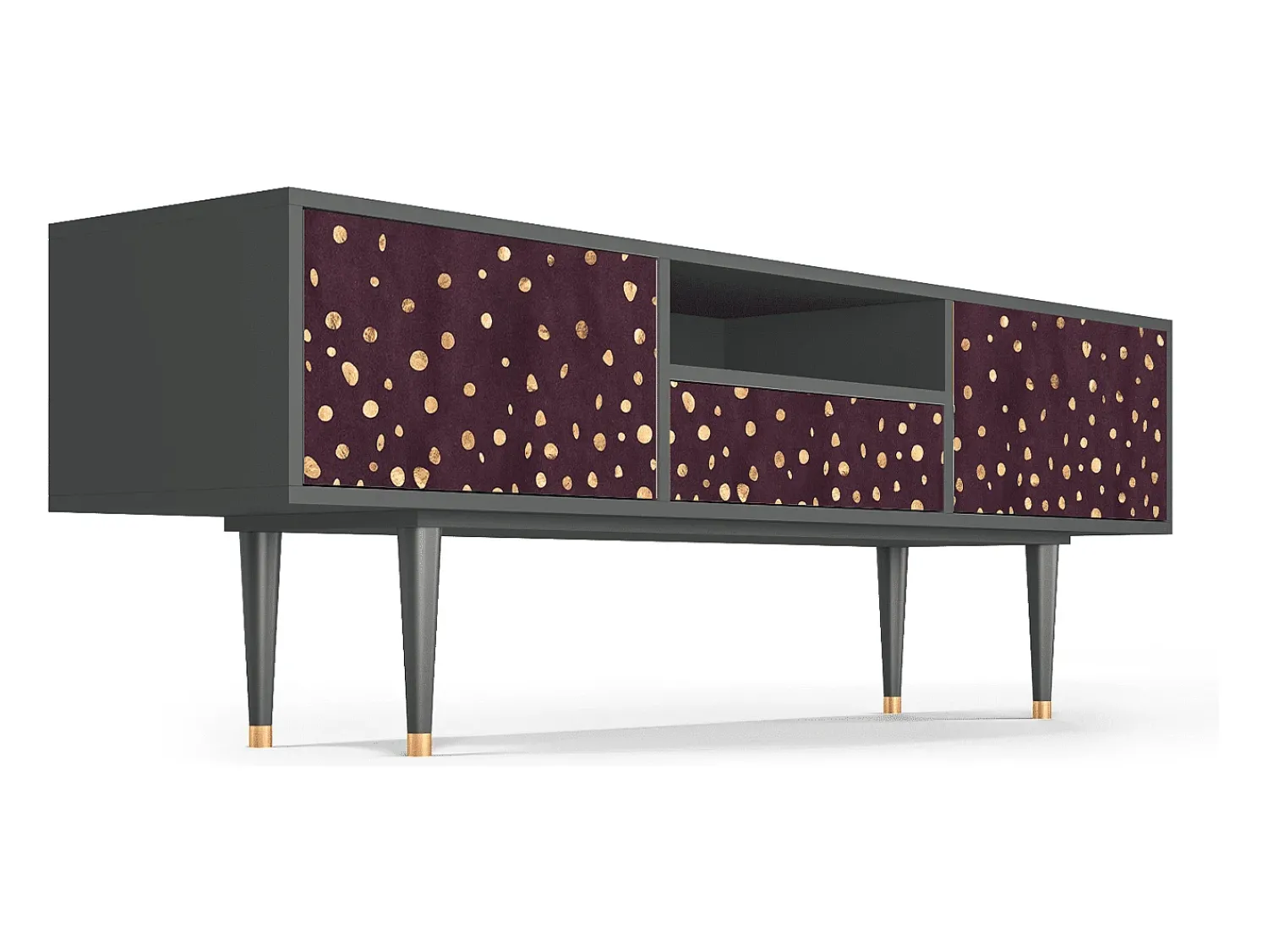 Hot Mueble de TV - 170х59х41 cm - T6 - Glowworms, Antracite Cinza antracite