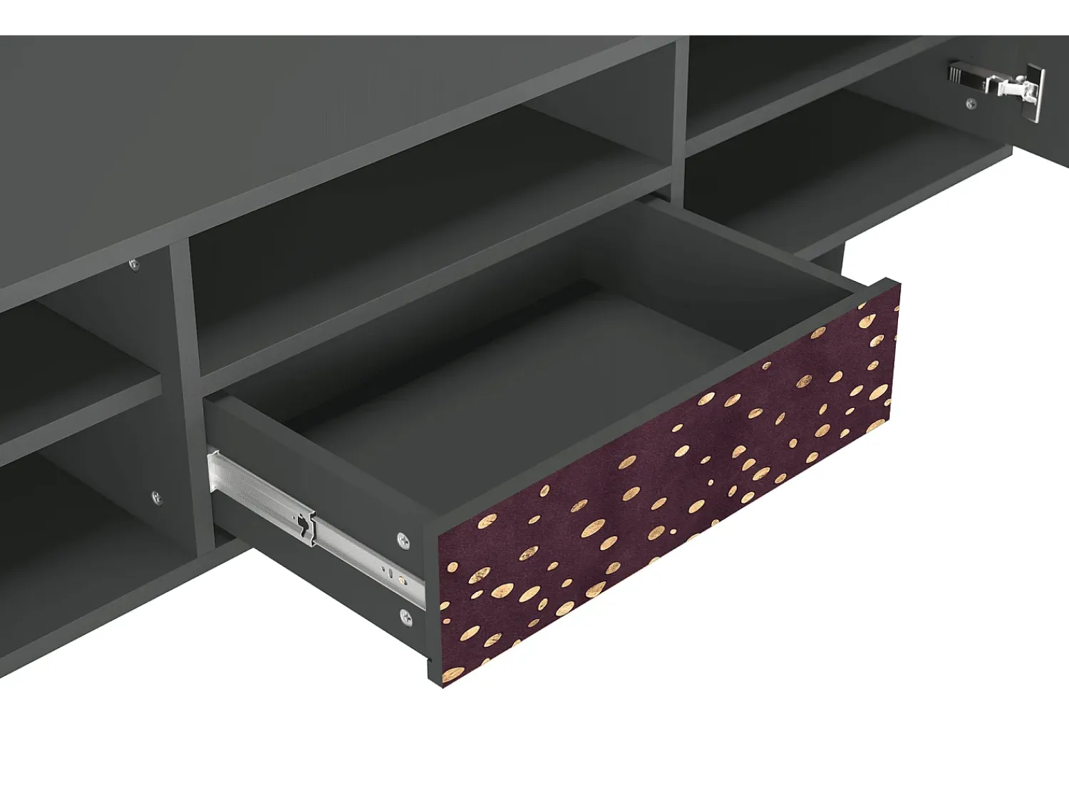 Hot Mueble de TV - 170х59х41 cm - T6 - Glowworms, Antracite Cinza antracite