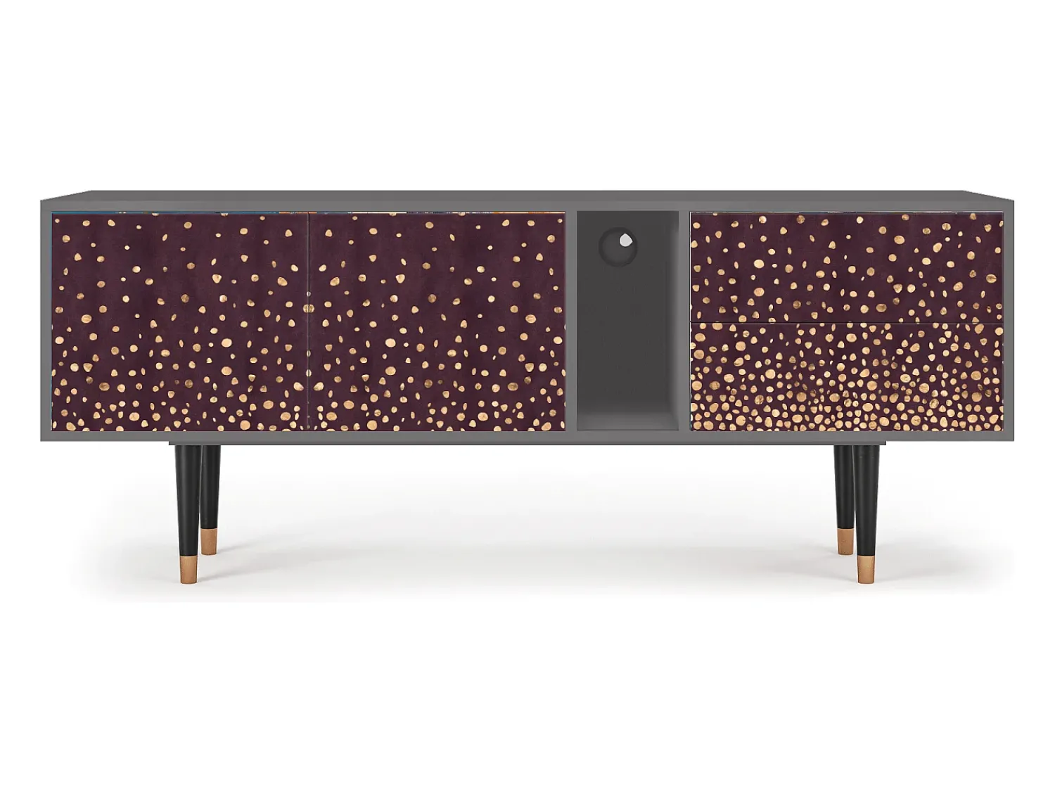 Móvel De Tv| Mueble de TV - 170х69х48 cm - T1 - Glowworms, Cinza Cinzento