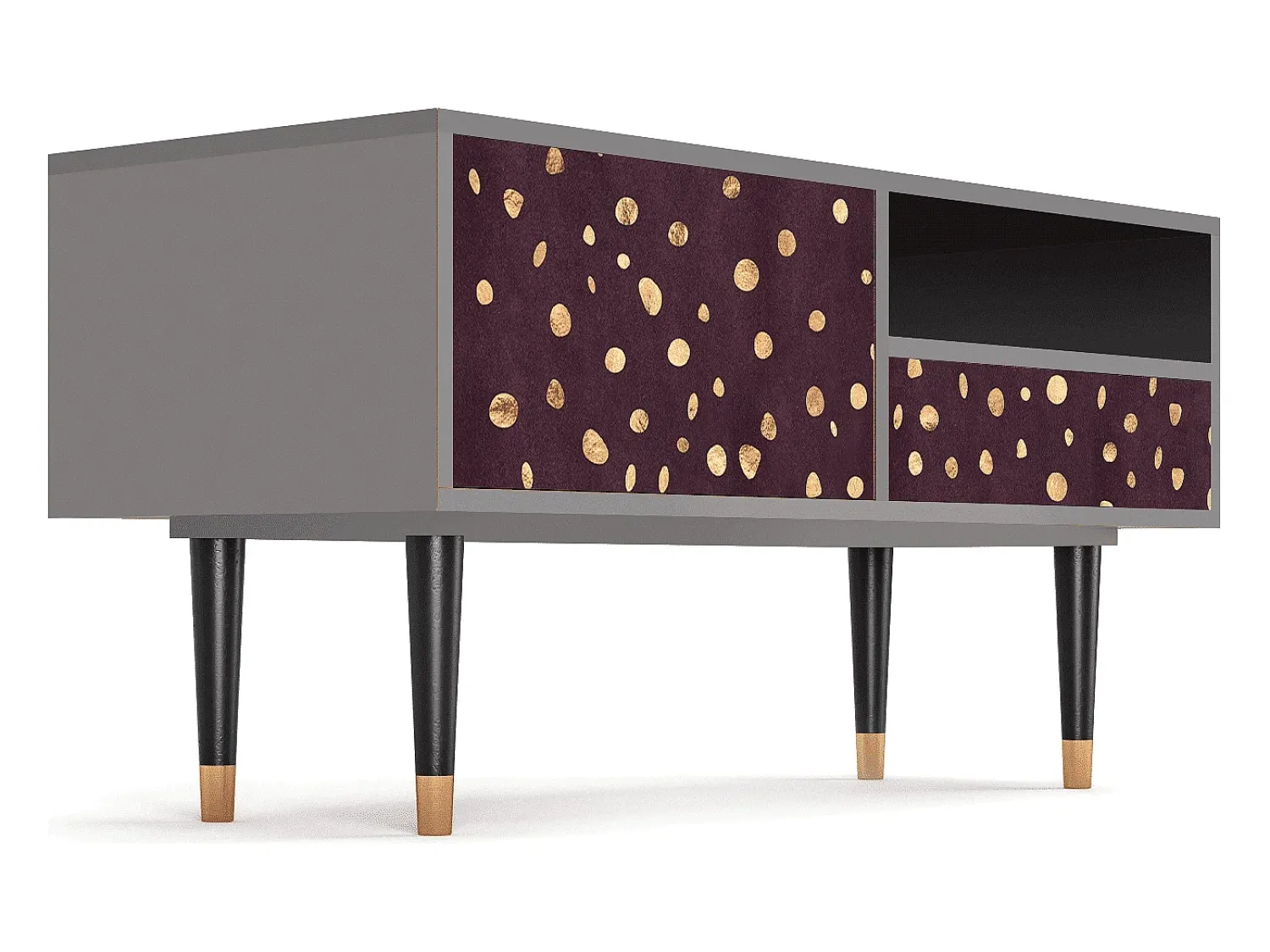Mueble de TV - 115х59х48 cm - T3 - Glowworms, Cinza^ Móvel De Tv