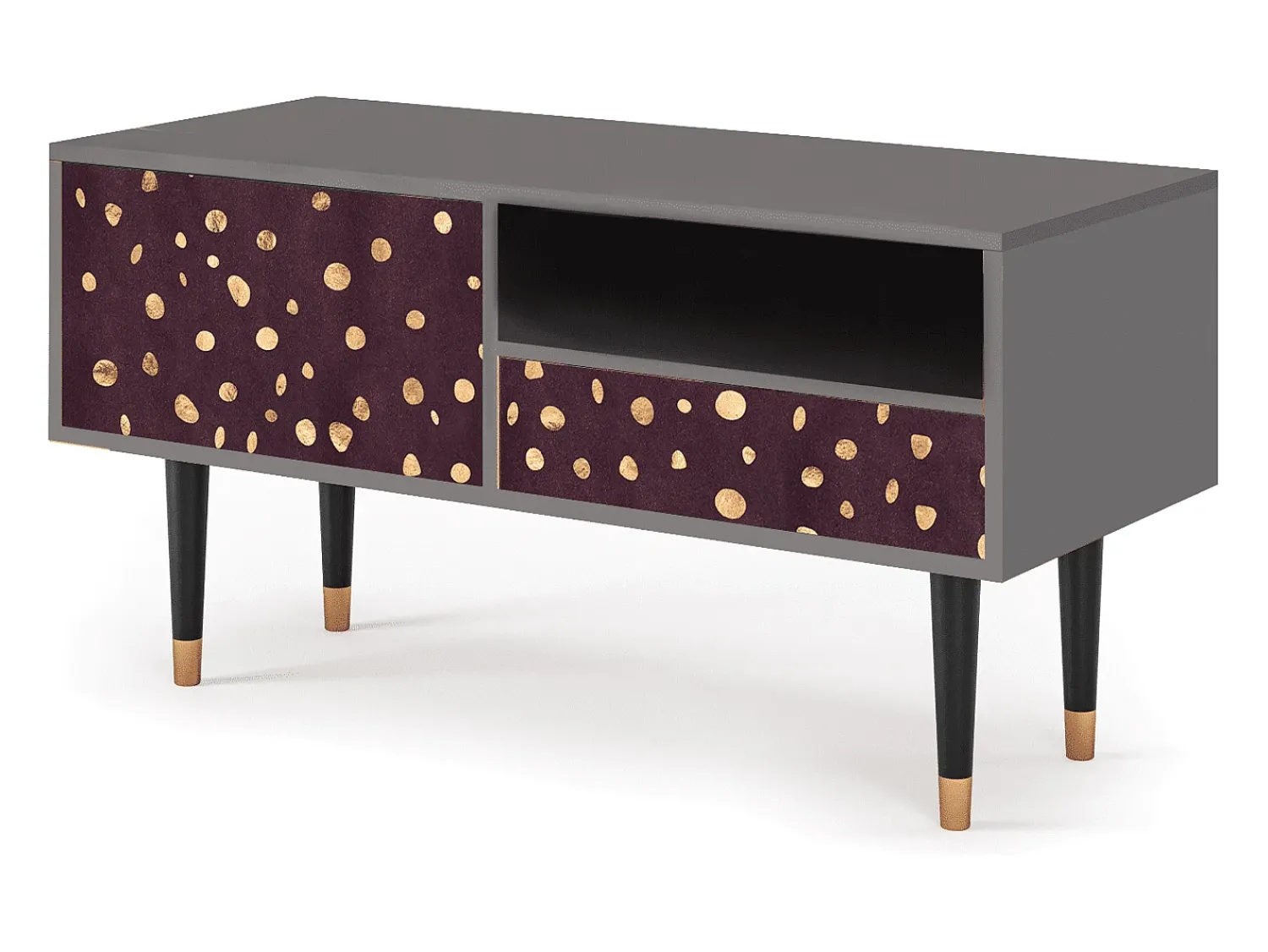 Mueble de TV - 115х59х48 cm - T3 - Glowworms, Cinza^ Móvel De Tv