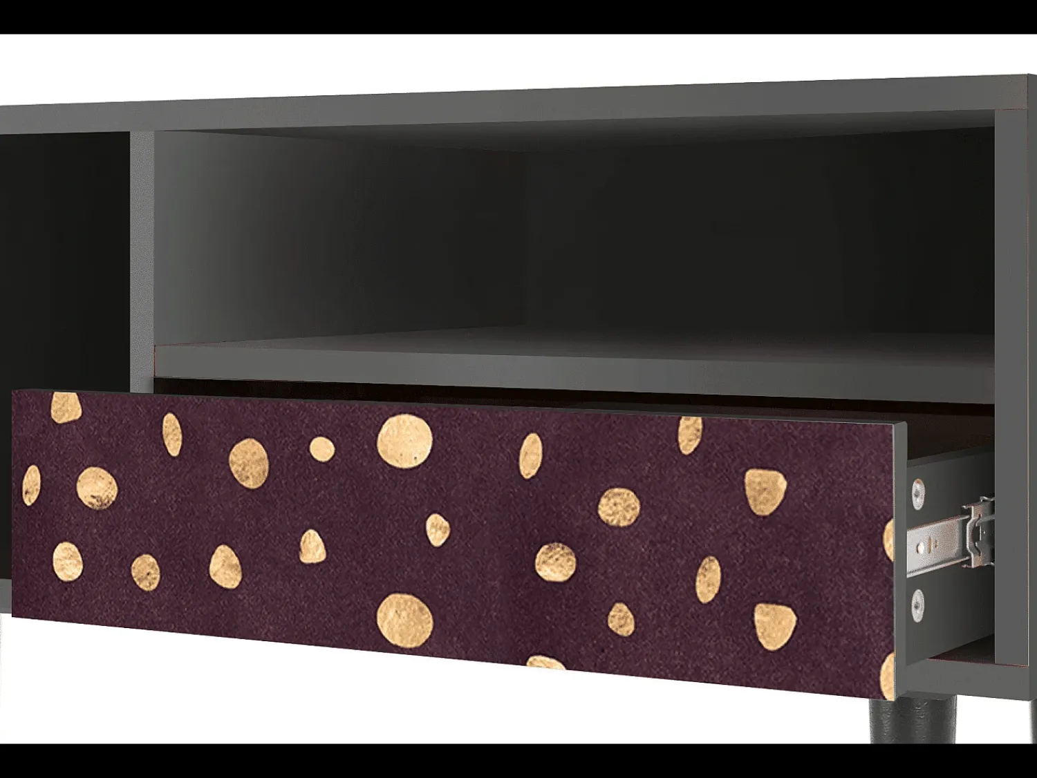 Móvel De Tv| Mueble de TV - 115х59х48 cm - T3 - Glowworms, Antracite Cinza antracite