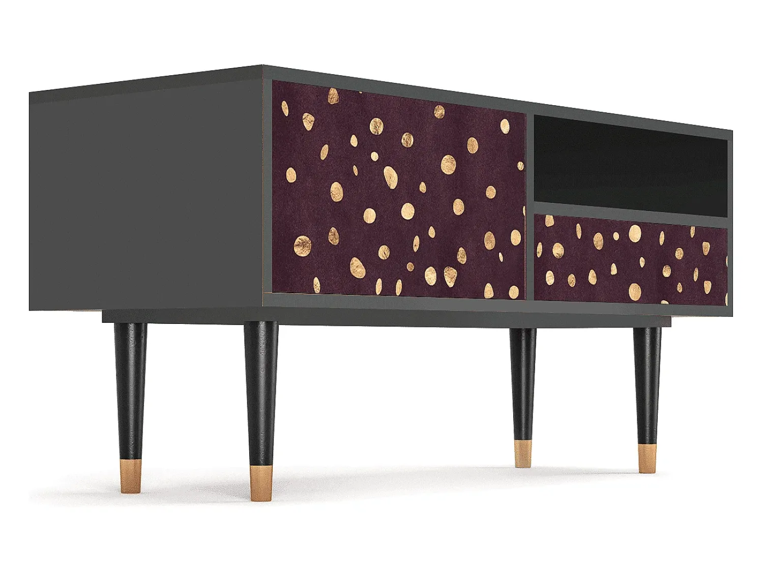 Móvel De Tv| Mueble de TV - 115х59х48 cm - T3 - Glowworms, Antracite Cinza antracite