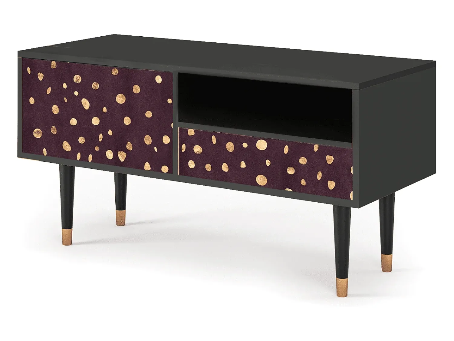 Móvel De Tv| Mueble de TV - 115х59х48 cm - T3 - Glowworms, Antracite Cinza antracite
