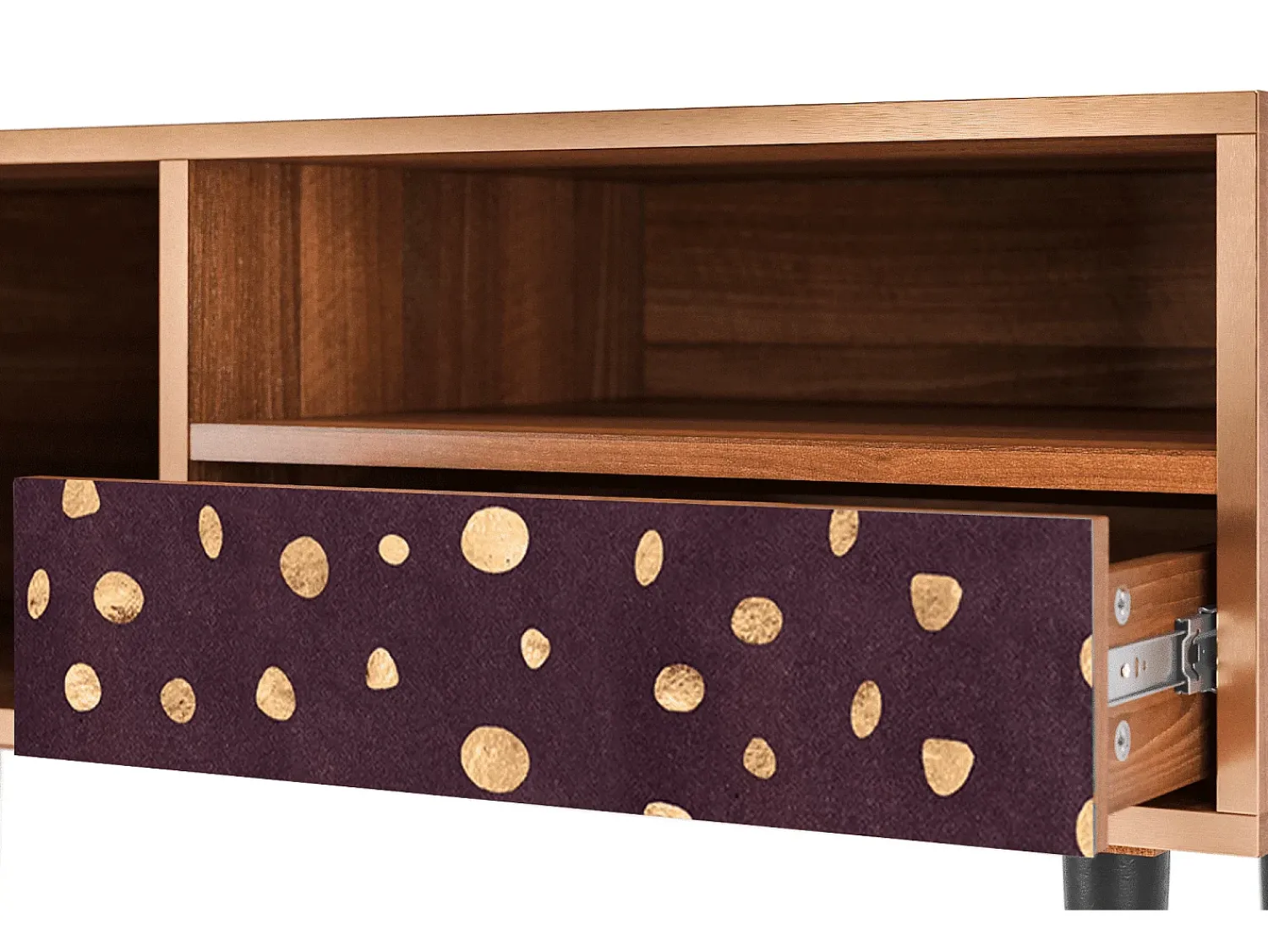 Móvel De Tv| Mueble de TV - 115х59х48 cm - T3 - Glowworms, Nogueira Castanho