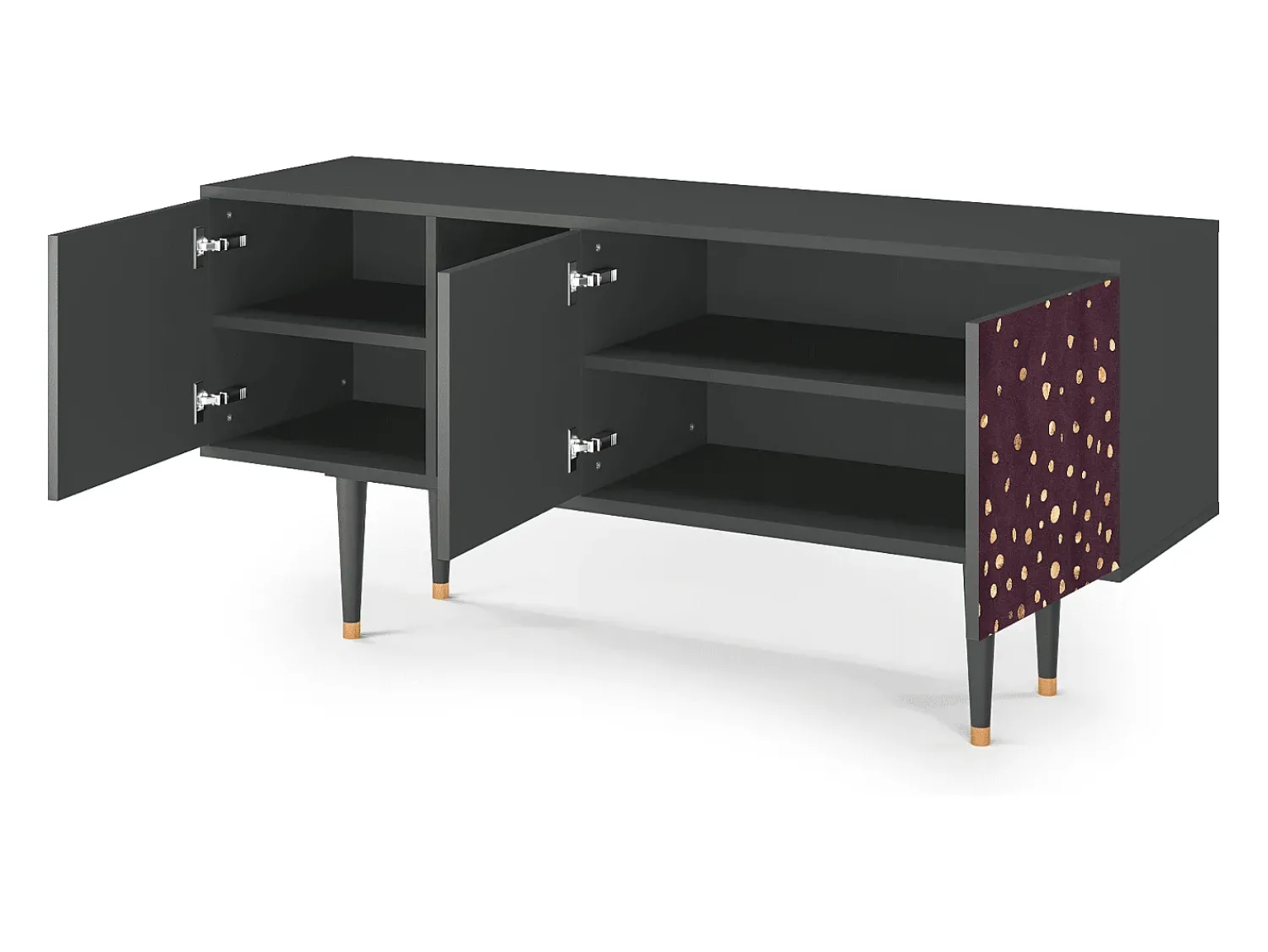 Móvel De Tv| Mueble de TV - 150х69х41 cm - T5 - Glowworms, Antracite Cinza antracite