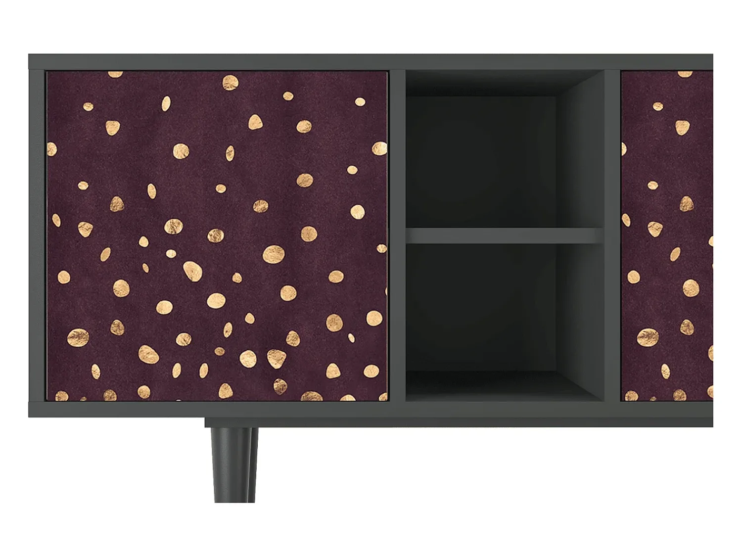 Móvel De Tv| Mueble de TV - 150х69х41 cm - T5 - Glowworms, Antracite Cinza antracite