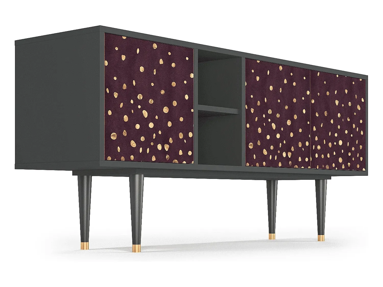 Móvel De Tv| Mueble de TV - 150х69х41 cm - T5 - Glowworms, Antracite Cinza antracite