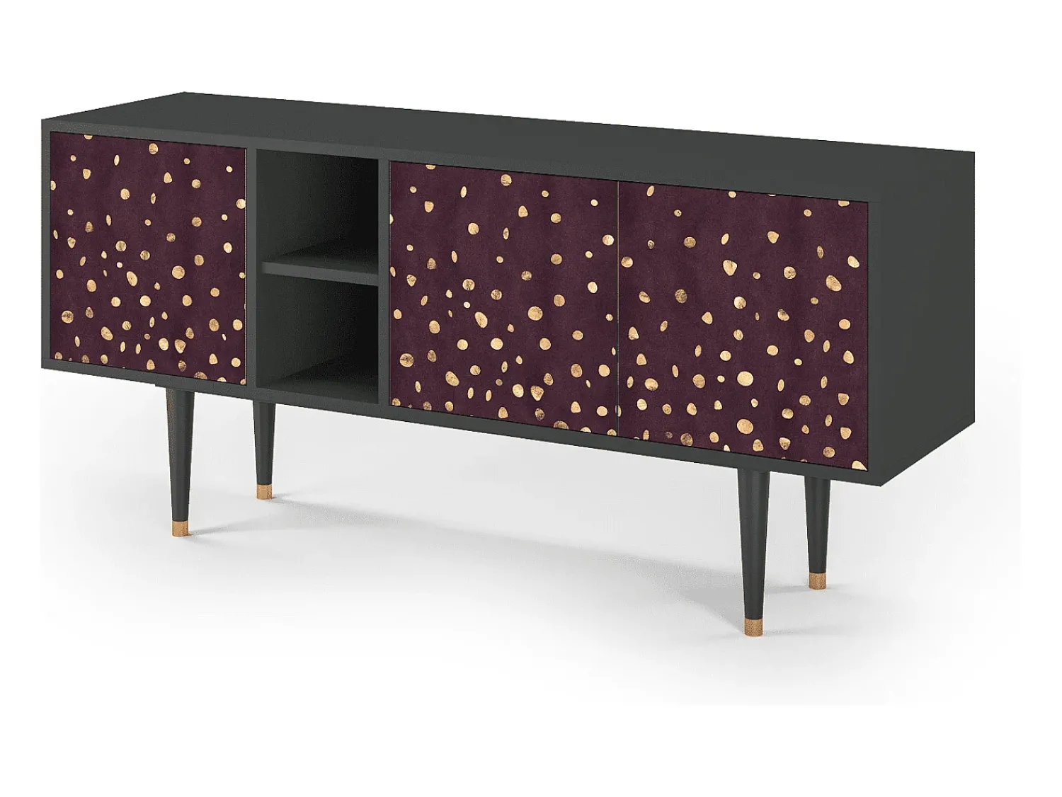 Móvel De Tv| Mueble de TV - 150х69х41 cm - T5 - Glowworms, Antracite Cinza antracite