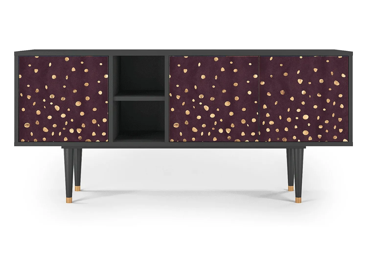 Móvel De Tv| Mueble de TV - 150х69х41 cm - T5 - Glowworms, Antracite Cinza antracite