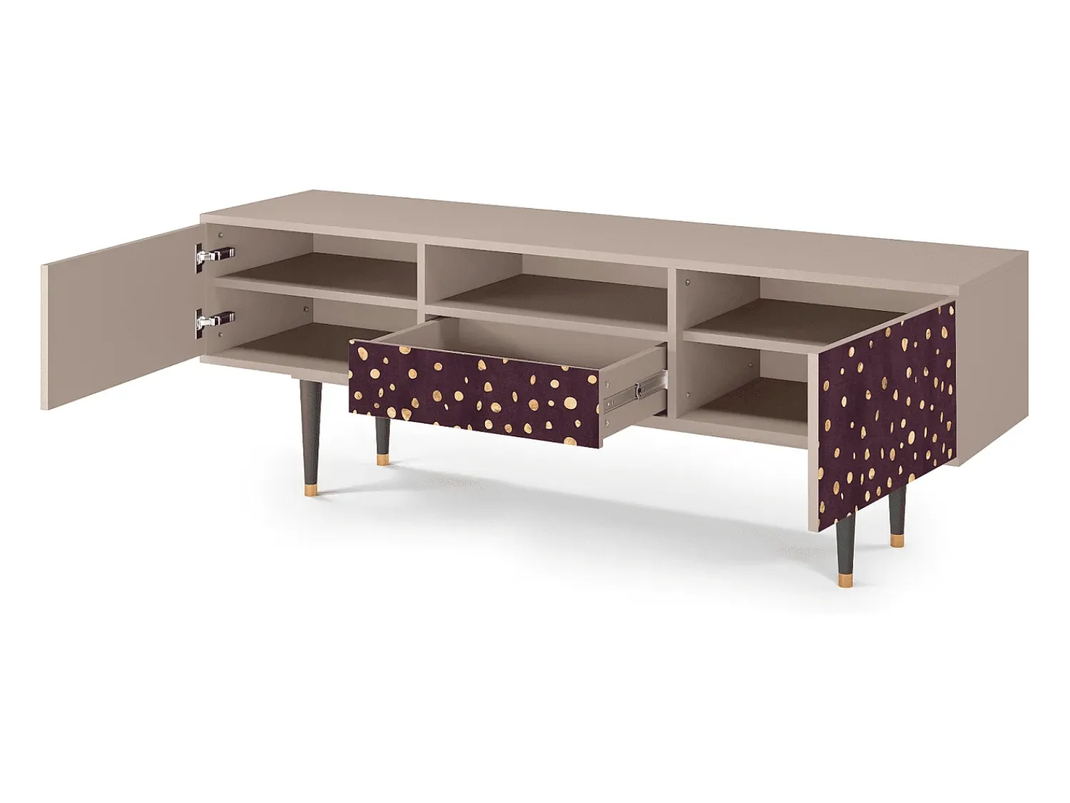 Móvel De Tv* Mueble de TV - 170х59х41 cm - T6 - Glowworms, Latte Bege